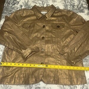 Coldwater Creek Metallic Gold Shirt Jacket